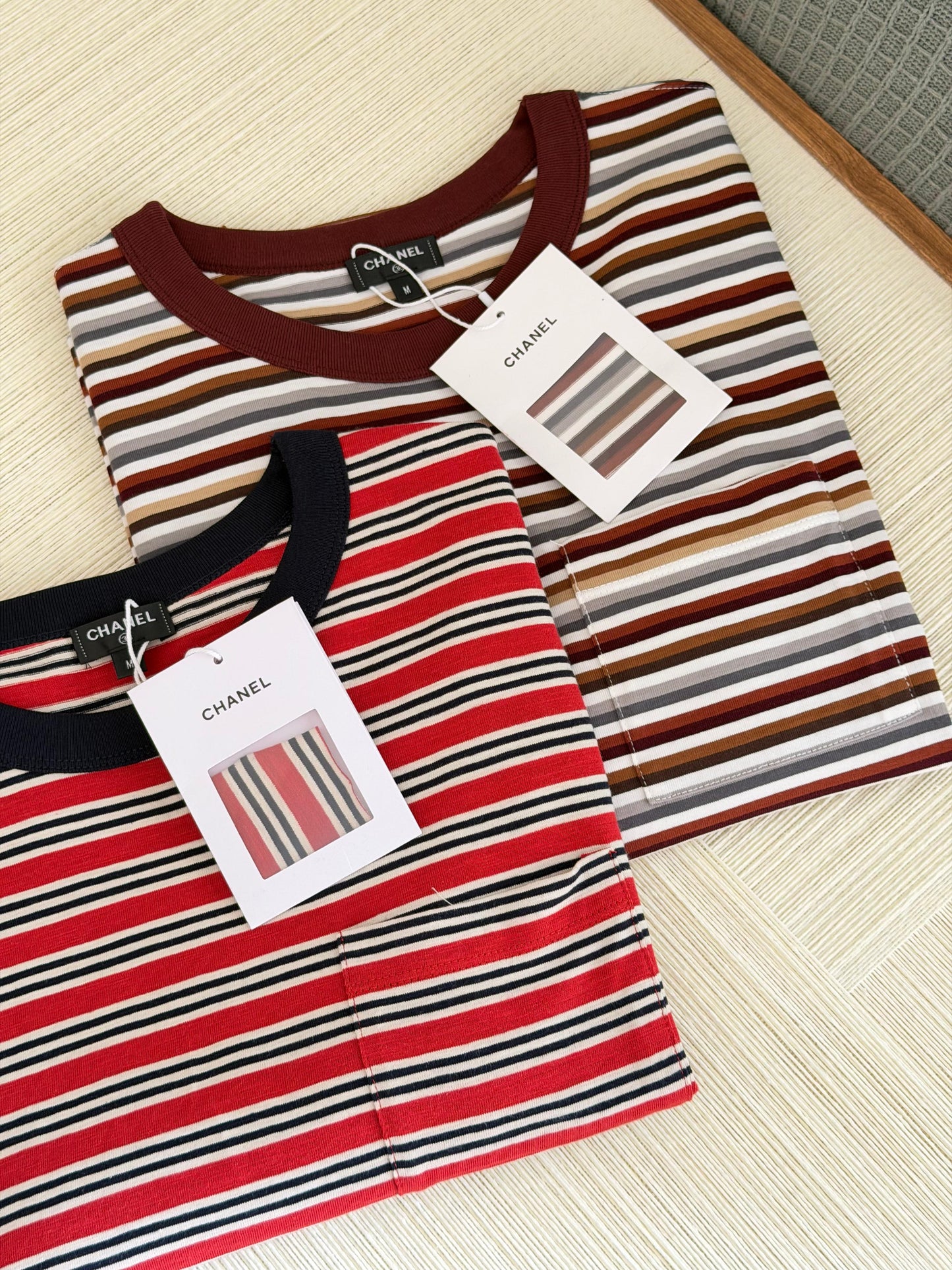 Chanel stripped T-SHIRT Red