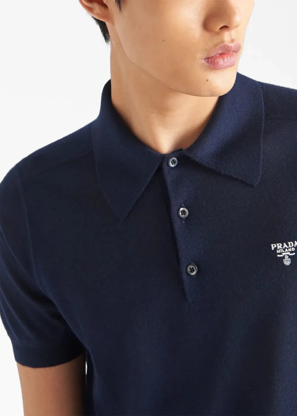 Prada Superfine Wool Polo Shirt "Navy Blue" Premium Polo Shirt UAE
