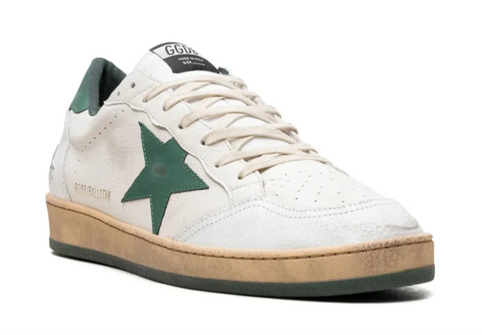Golden Goose Ballstar "White Green" Distressed Star Sneakers UAE