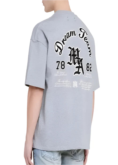 Amiri Dream Team Oversized T-Shirt "Grey Cotton" Casual Streetwear UAE