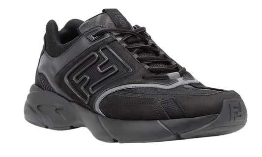 Fendi Faster Trainers "Black Nubuck Leather" Low-Top Sneakers UAE