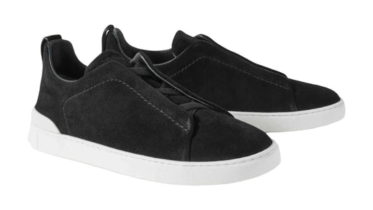 Zegna Triple Stitch Panelled Suede Low-Top Trainers Designer Trainers UAE