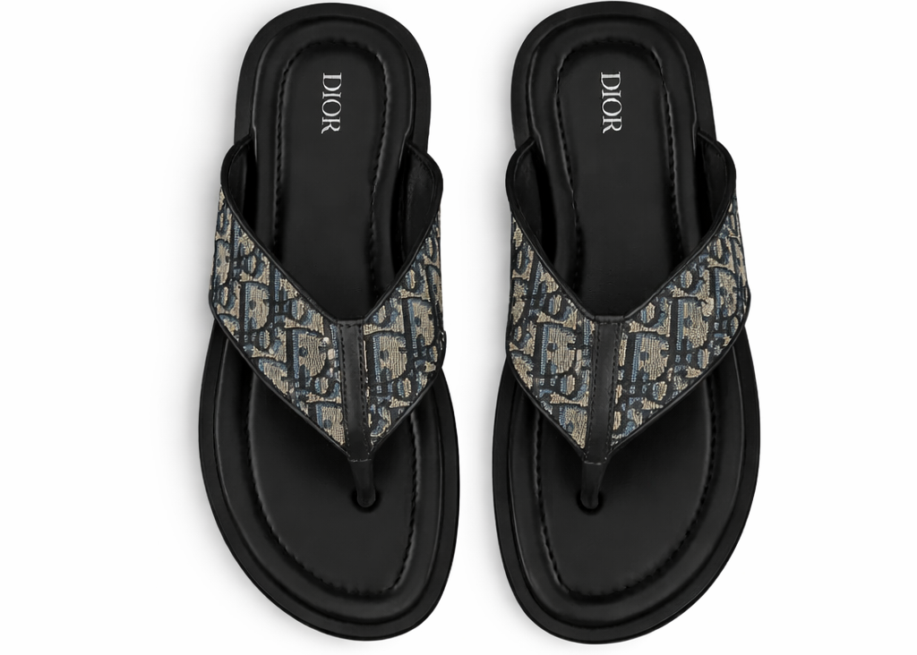 Dior Alias Thong Sandal "Beige Black" Premium Flip Flops UAE