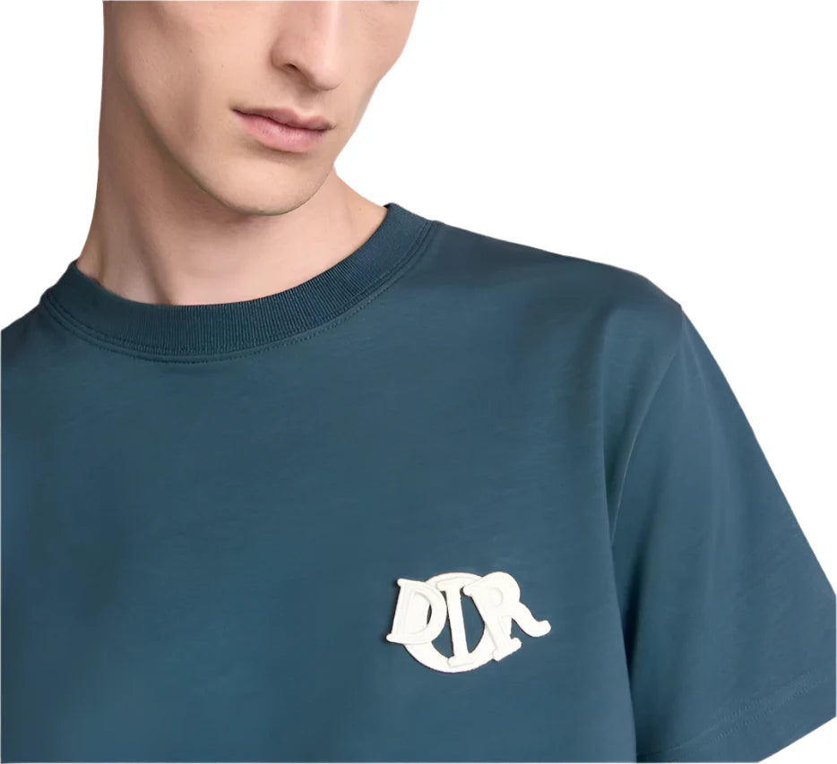 Dior Charm T-Shirt "Blue Relaxed Fit" Casual Designer Tee UAE