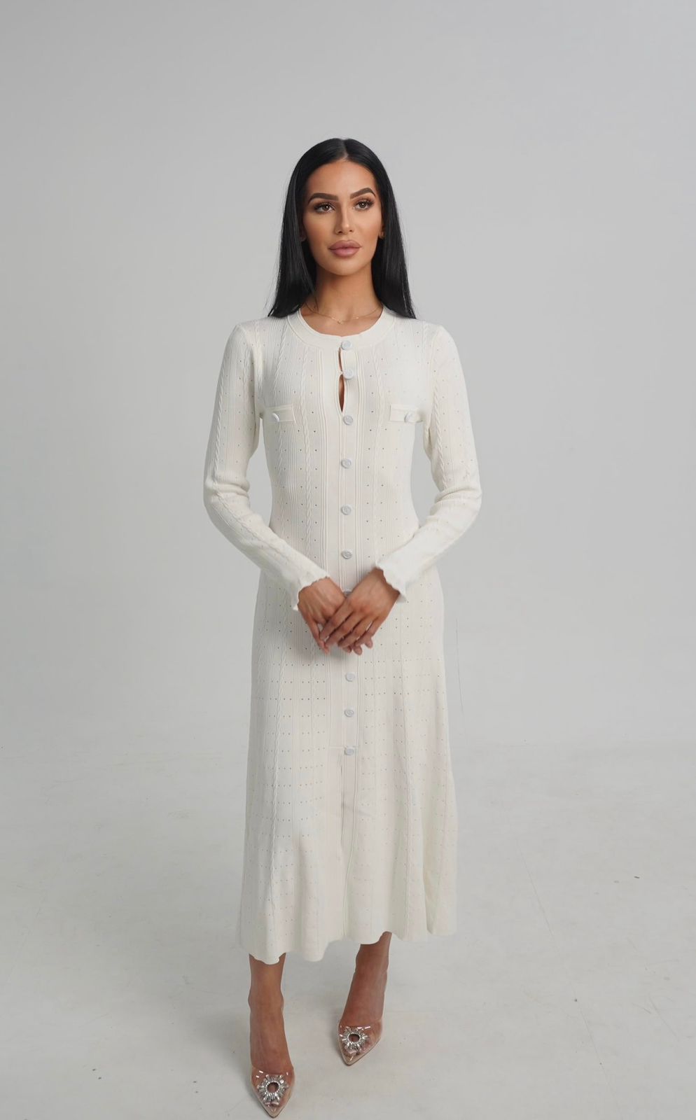 Buy SANDRO Neutral Sabah Midi Dress