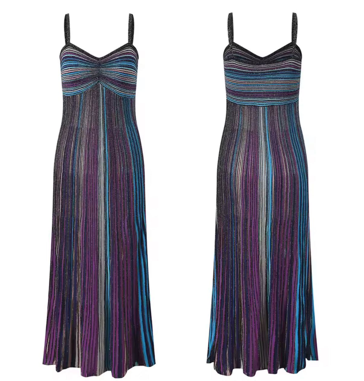 Missoni Blue Sequin-embellished Sleeveless Maxi dress