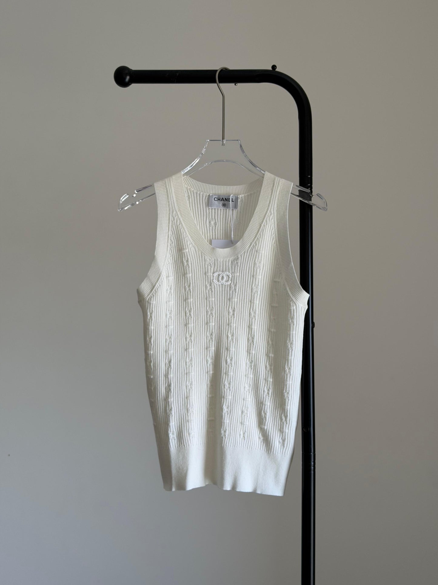 Chanel White Knit Tank Top