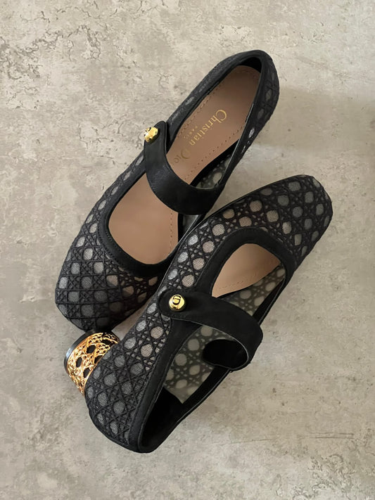 Dior Low heel mesh fabric ballerinas