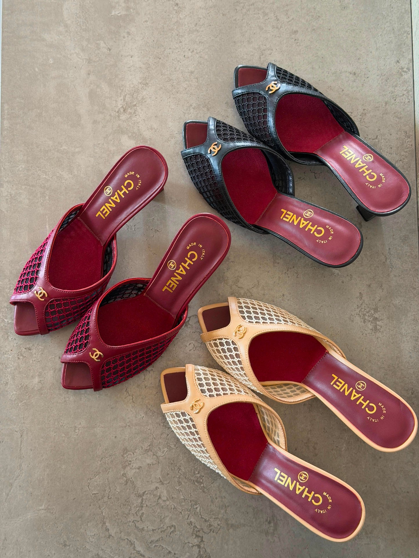 Chanel Mules in Mixed Fibers Cotton & Lambskin