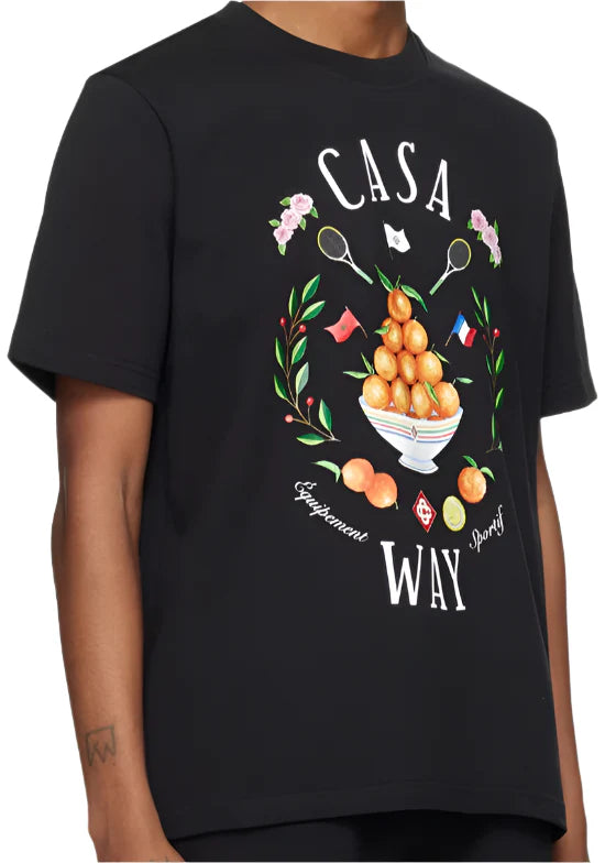 Casablanca Casa Way Graphic-Print T-Shirt "Black" Luxury Print Tee UAE