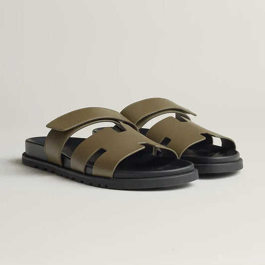Hermes Chypre Sandal "Olive Leather" Designer Sandals UAE