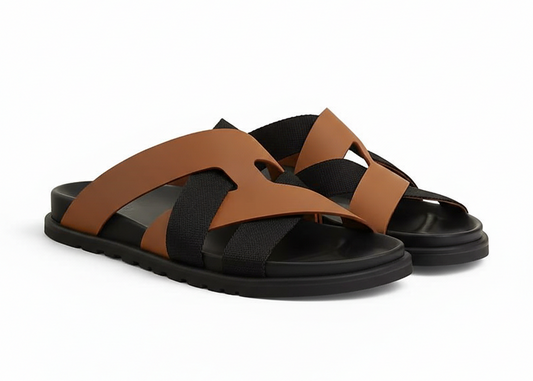 Hermes Kazimir Sandal "Natural Black" Premium Leather Sandals UAE