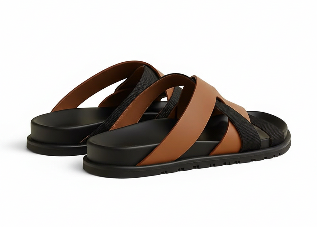 Hermes Kazimir Sandal "Natural Black" Premium Leather Sandals UAE