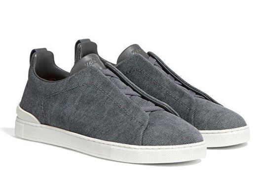 Zegna Triple Stitch Canvas Slip-On Sneakers Casual Slip-On Sneakers UAE