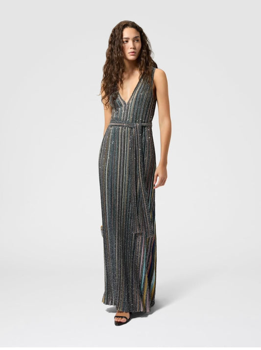 Missoni Green Sequin-embellished Knit Dress