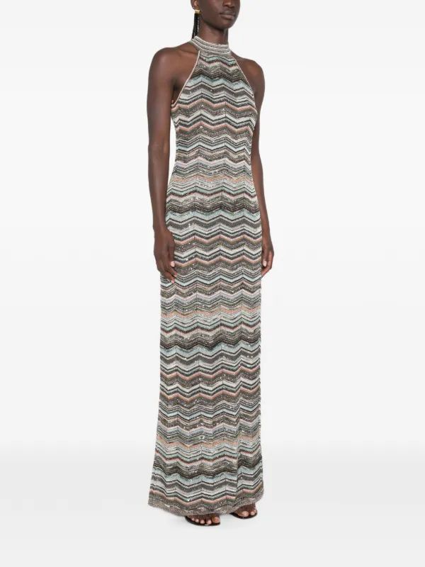 Missoni zigzag-knit Halterneck Dresss