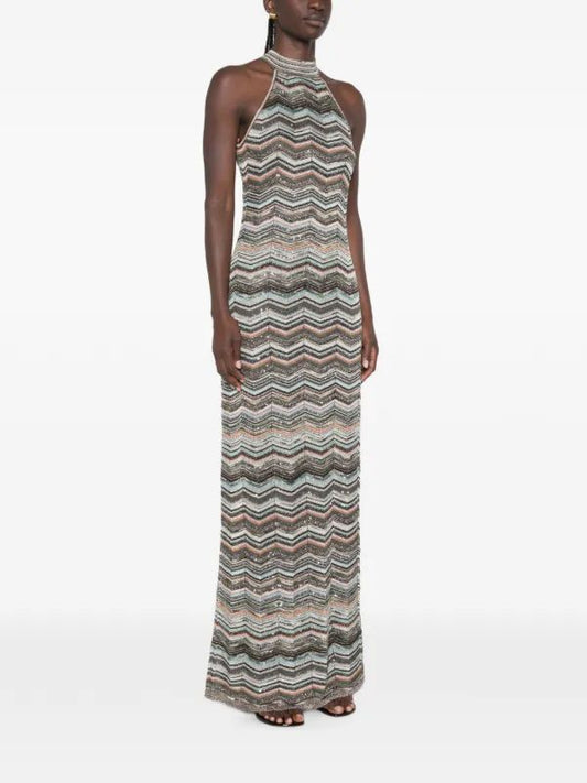 Missoni zigzag-knit Halterneck Dresss