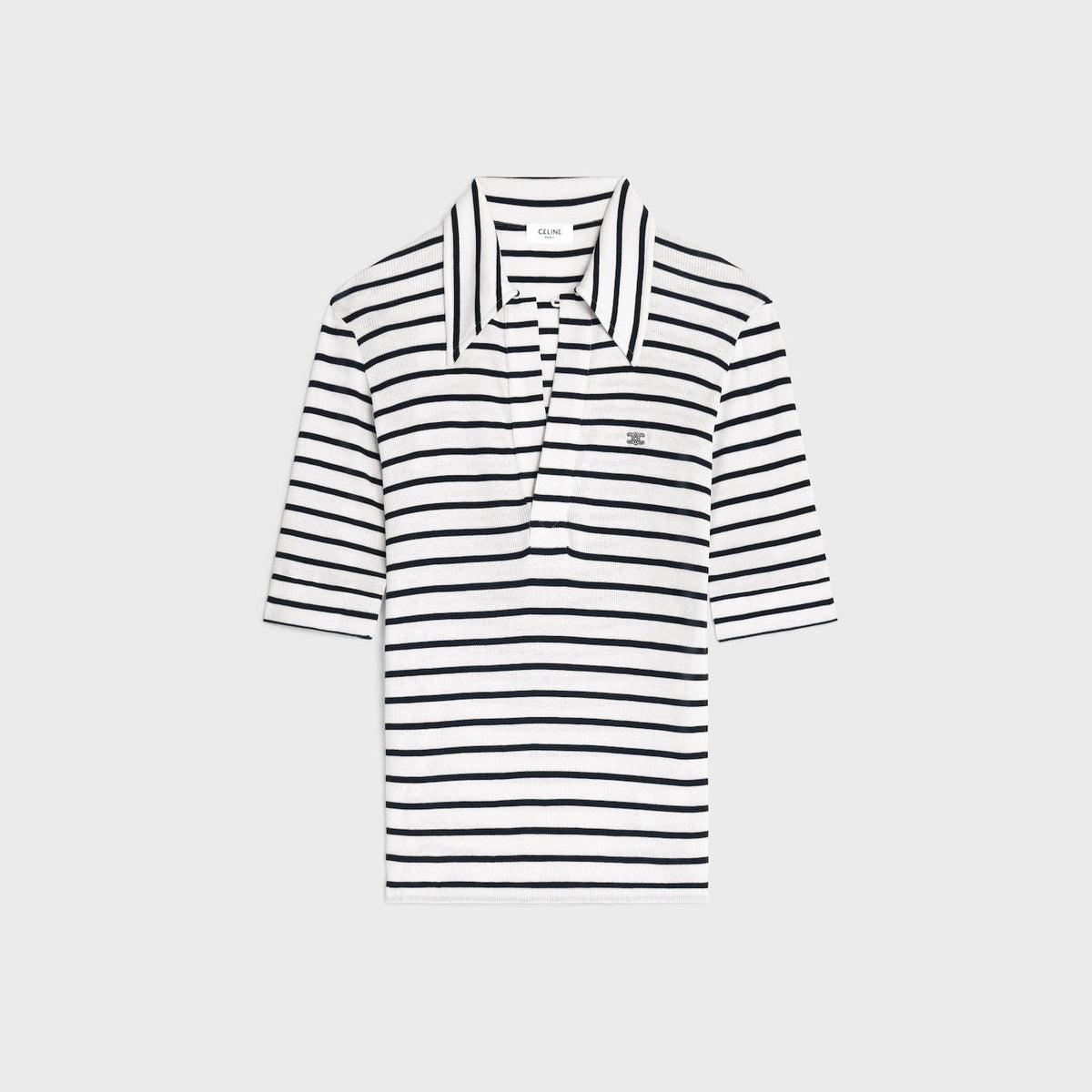 Celine polo shirt IN striped silk jersey