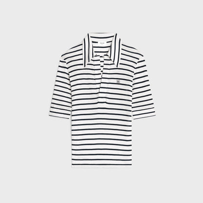 Celine polo shirt IN striped silk jersey