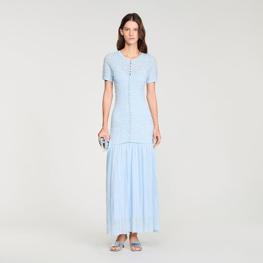 SANDRO bead-embellished Knit Maxi Dress