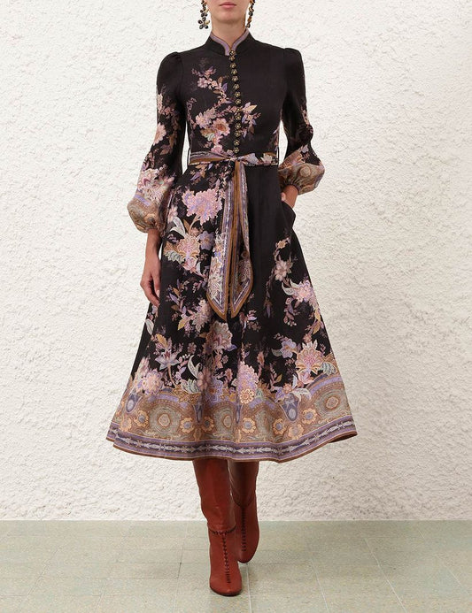 ZIMMERMANN floral-print button-up Midi Dress