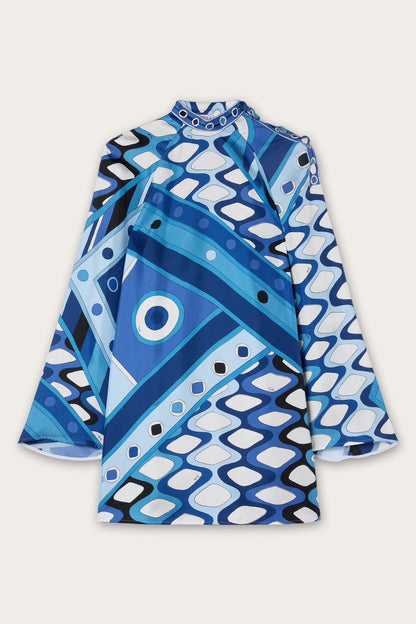 Pucci Printed Mini Dress in Silk Satins