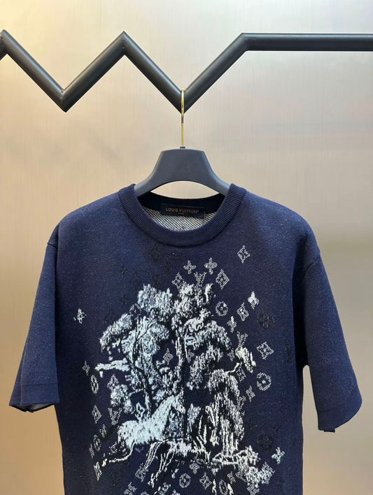 Louis Vuitton Short-Sleeved Jacquard Crewneck