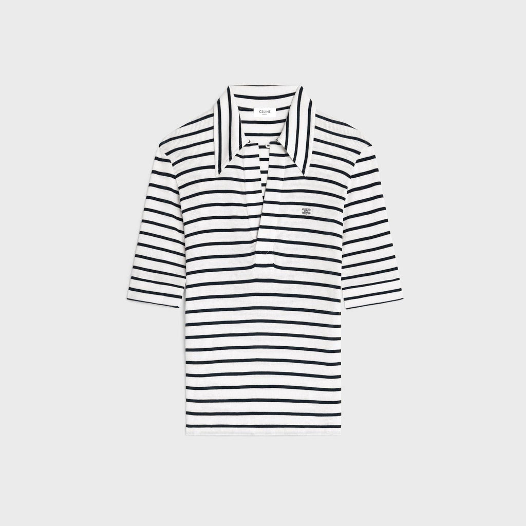 Celine polo shirt IN striped silk jersey