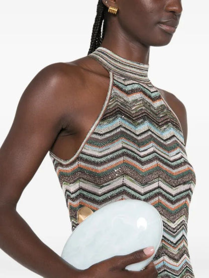 Missoni zigzag-knit Halterneck Dresss
