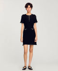 SANDRO Black Dory Sweater Mini Dress