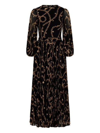ZIMMERMANN chain-print pleated-skirt Midi Dress