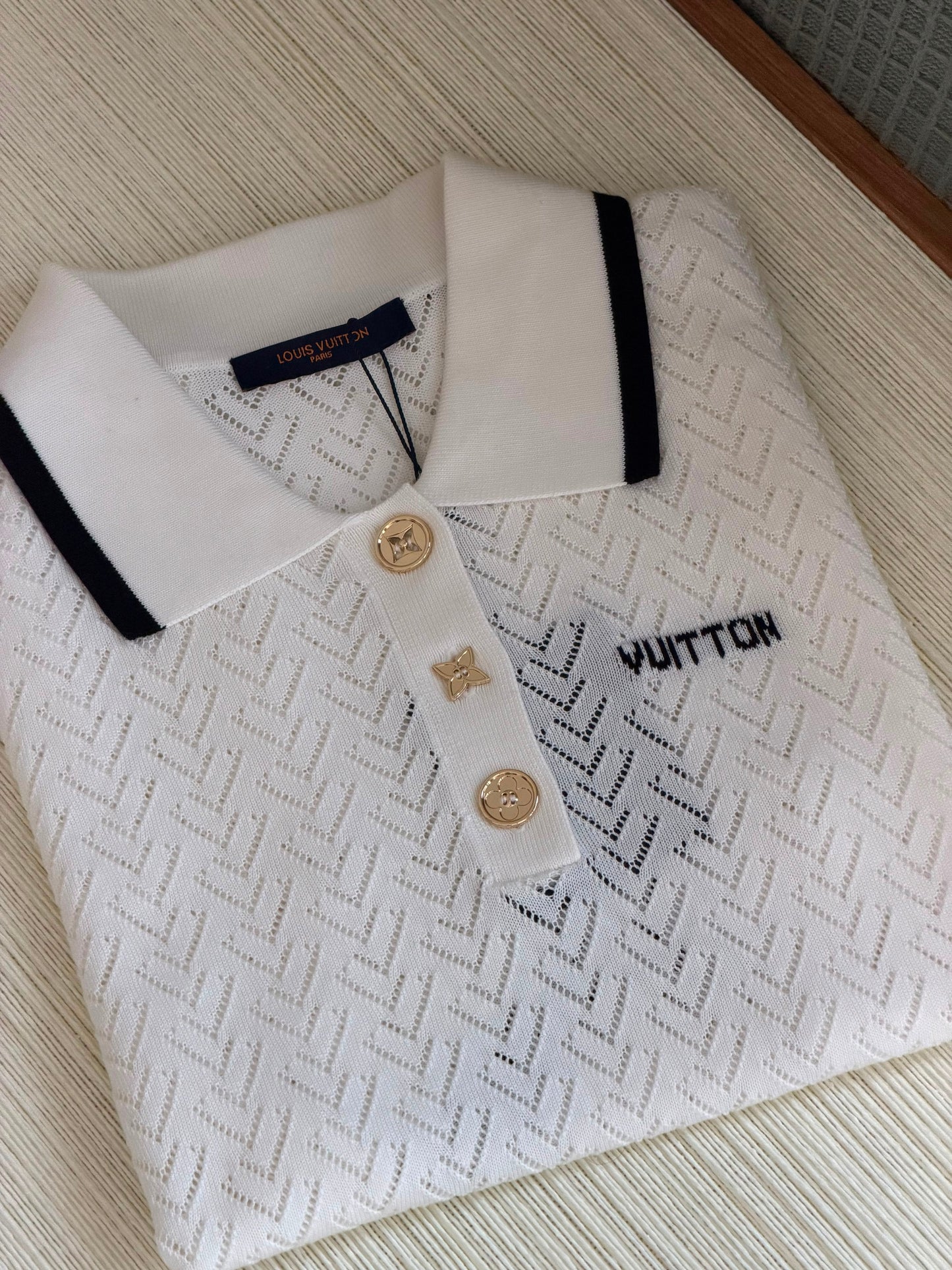 Louis Vuitton Pointelle Polo Top