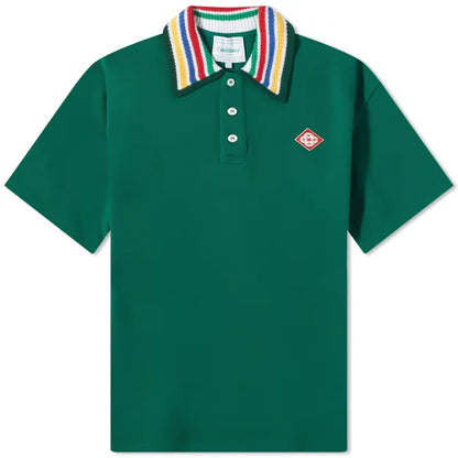 Casablanca Mint Stripe Collar Polo "Green" Premium Polo Shirt UAE