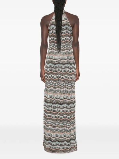 Missoni zigzag-knit Halterneck Dresss