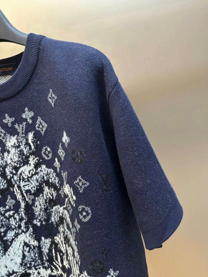 Louis Vuitton Short-Sleeved Jacquard Crewneck
