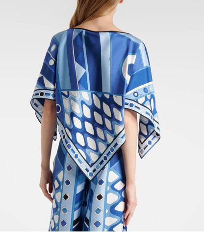 Pucci Blue Vivara-print Maxi Dress