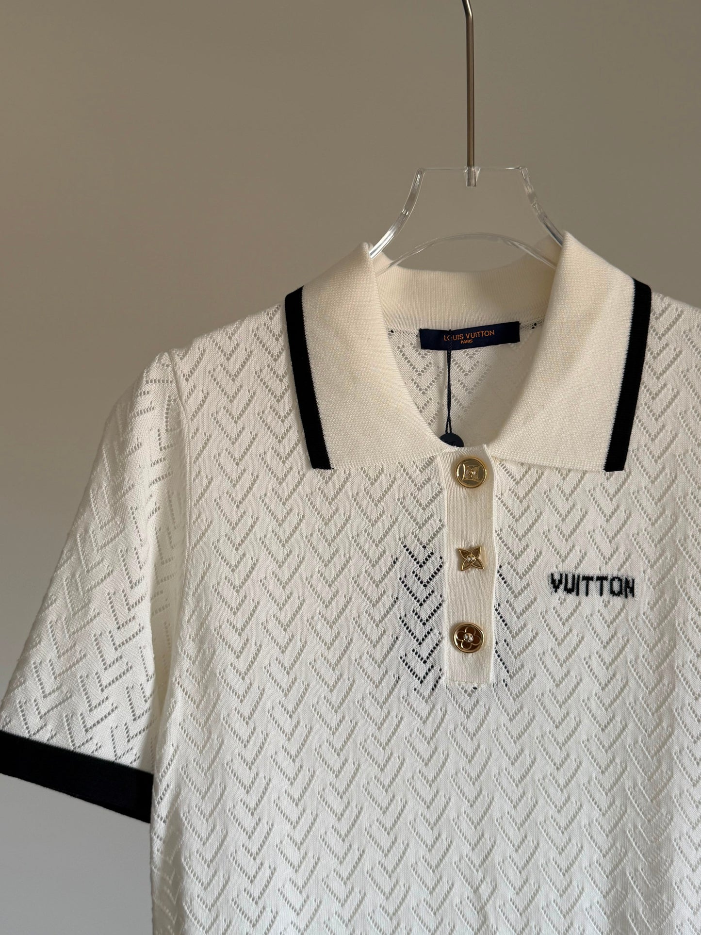 Louis Vuitton Pointelle Polo Top