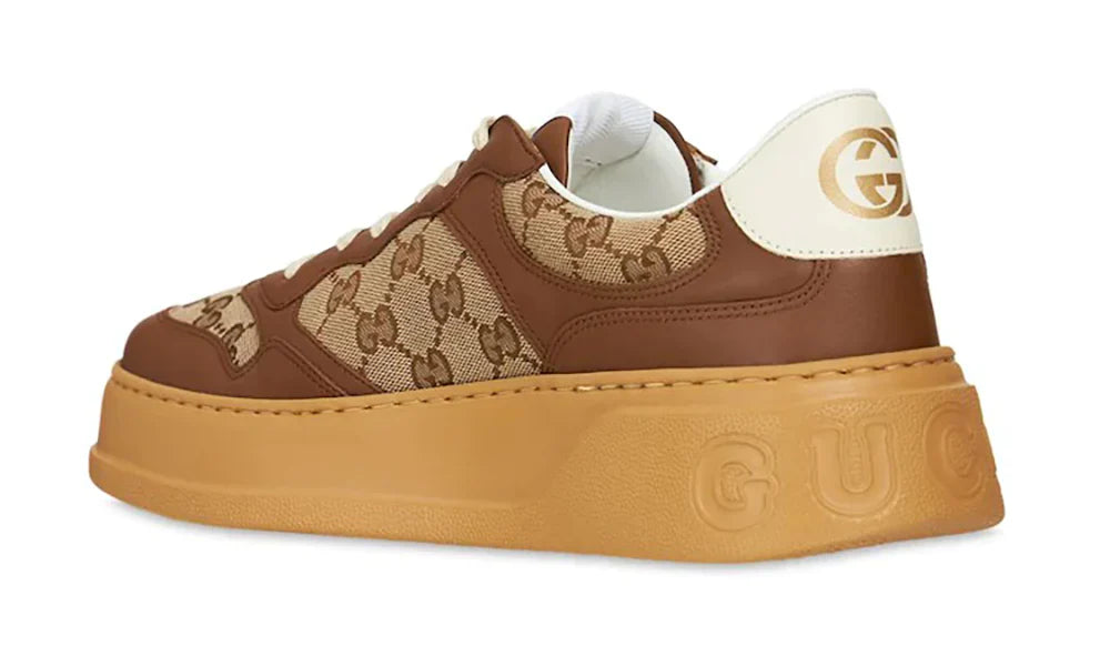 GUCCI GG Canvas Leather-Trimmed Sneakers Monogram Sneakers UAE