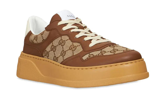 GUCCI GG Canvas Leather-Trimmed Sneakers Monogram Sneakers UAE