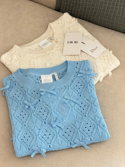 Dior Dioriviera Embroidered Short-Sleeved Sweater