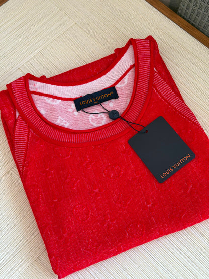 Louis Vuitton Monogram Tweed-Effect Knit Dress