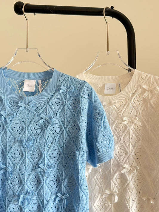 Dior Dioriviera Embroidered Short-Sleeved Sweater
