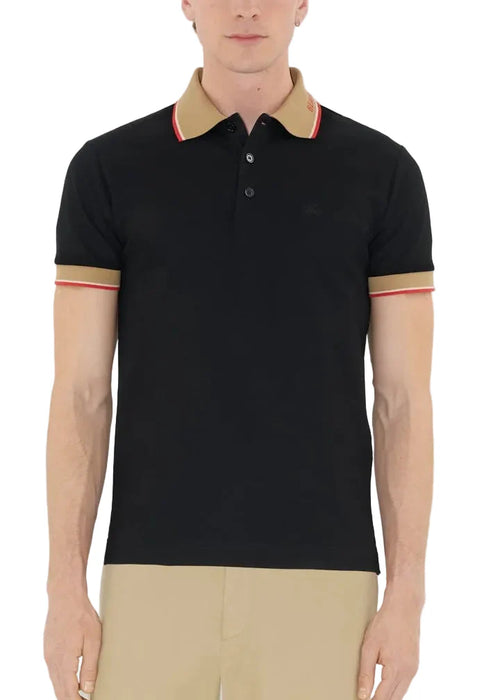 Burberry Logo Collar Cotton Polo Shirt "Black" Luxury Cotton Polo UAE