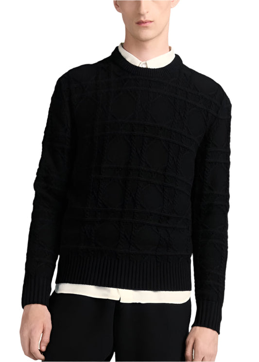 Dior Icons Cannage Sweater "Black Cashmere Knit" Premium Sweater UAE