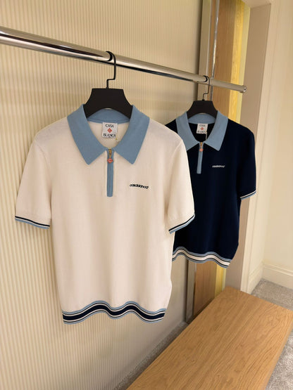 Casablanca zip-front Polo Shirt