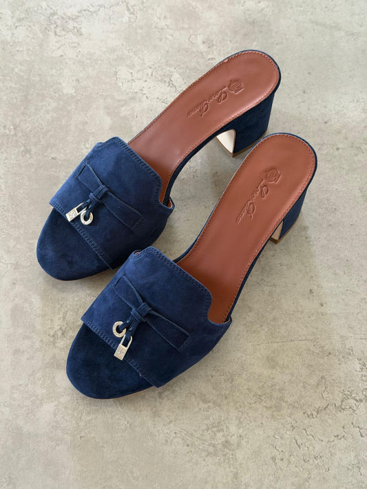 Loro Piana Navy Blue Suede Summer Charms