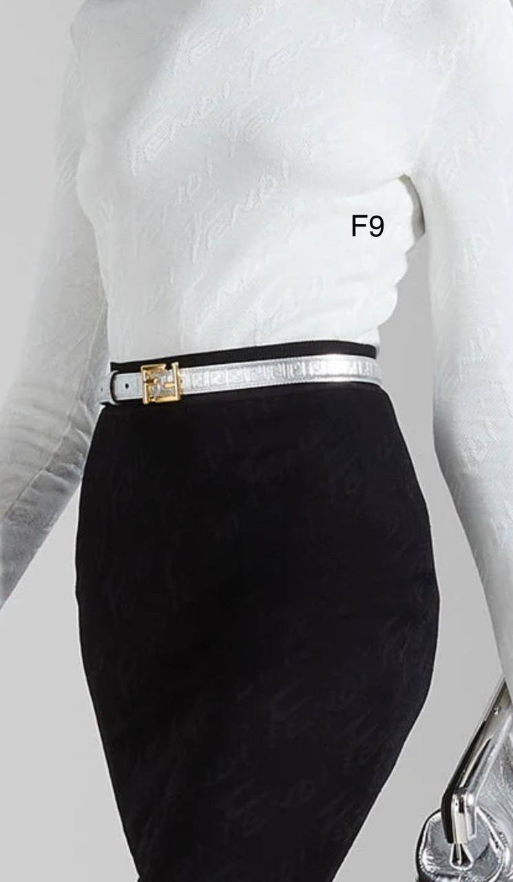 Fendi -Colored Leather FF Buckle Belt