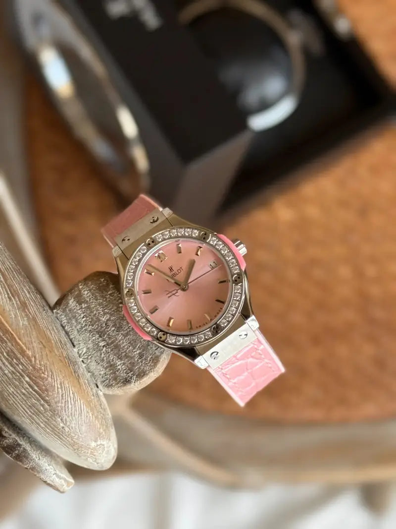 Hublot Classic Fusion Titanium Pink Dial Diamond Watch