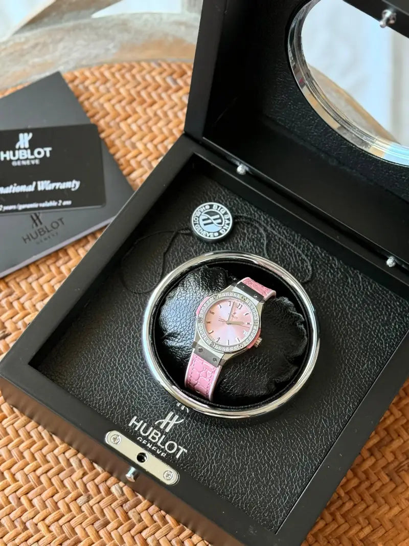 Hublot Classic Fusion Titanium Pink Dial Diamond Watch