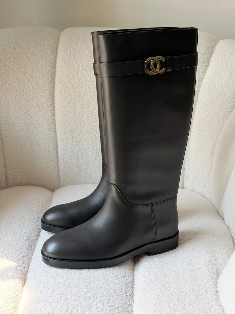 Chanel Knee High Leather Boots